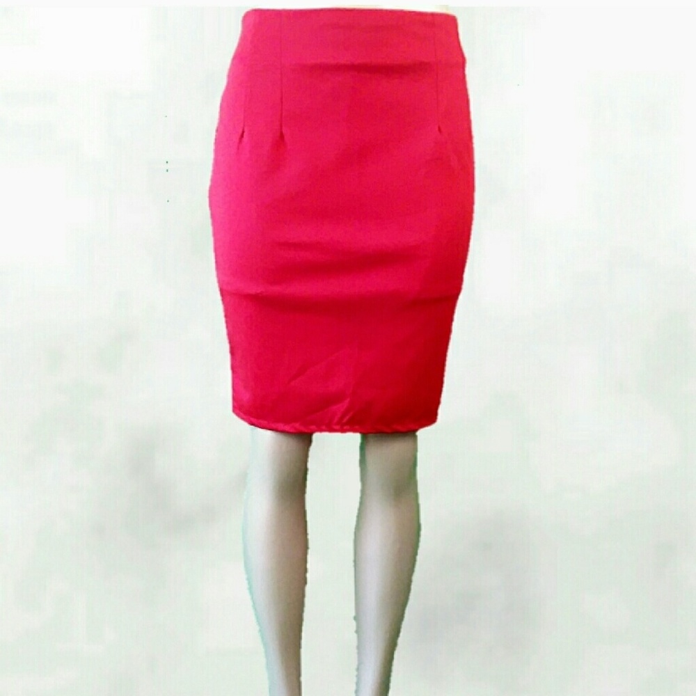 Tomato Red Pencil Skirt (See Description 4 Sizing)